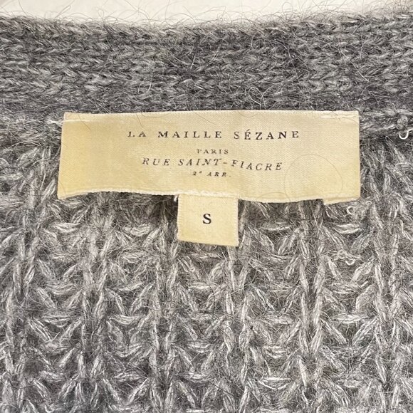 EUC Sezane Achille Mohair Wool Blend Oversized Cardigan Grey Small - Picture 5 of 7